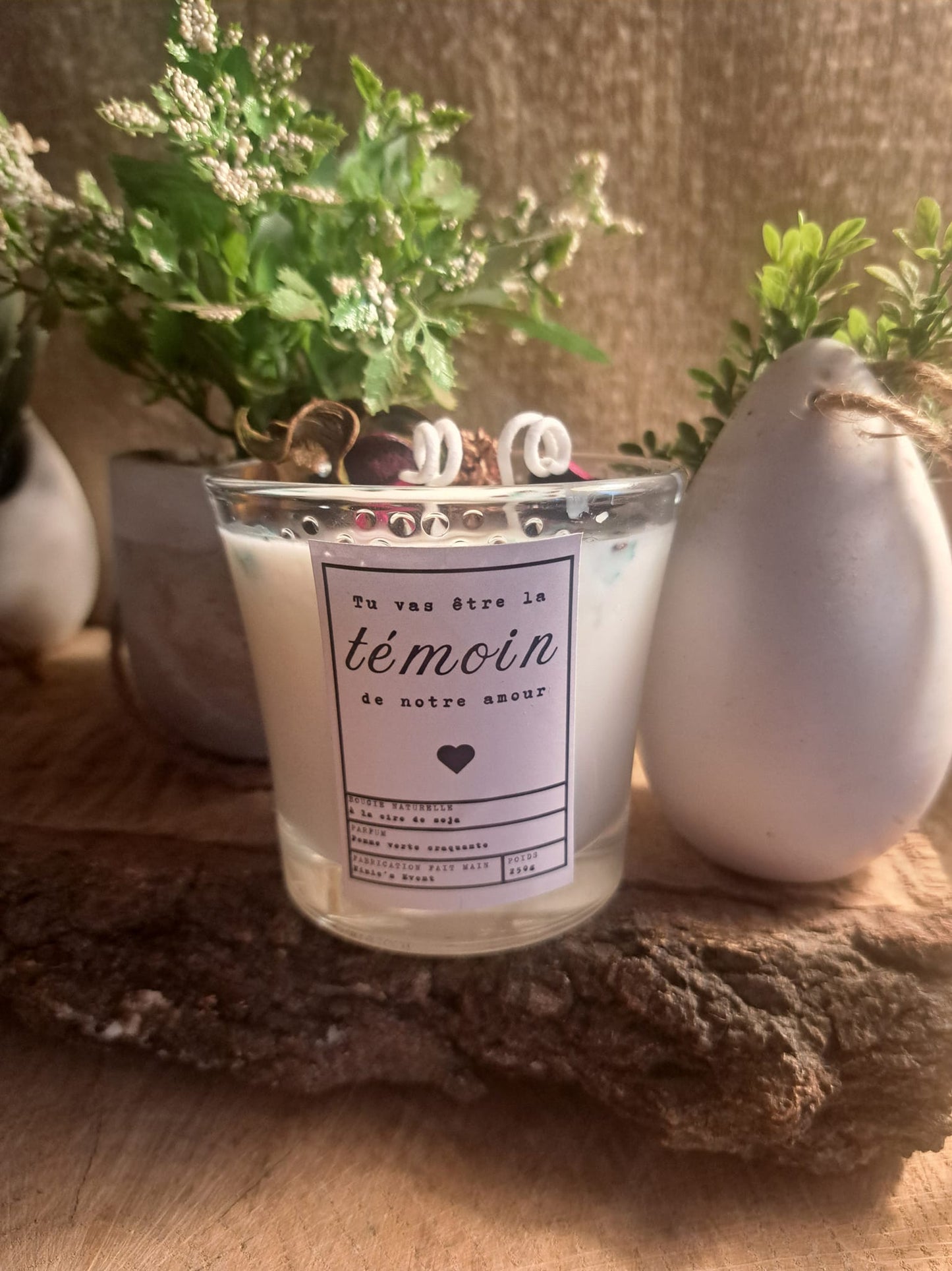 BOUGIE PERSONNALISÉE : DEMANDE DE TÉMOIN