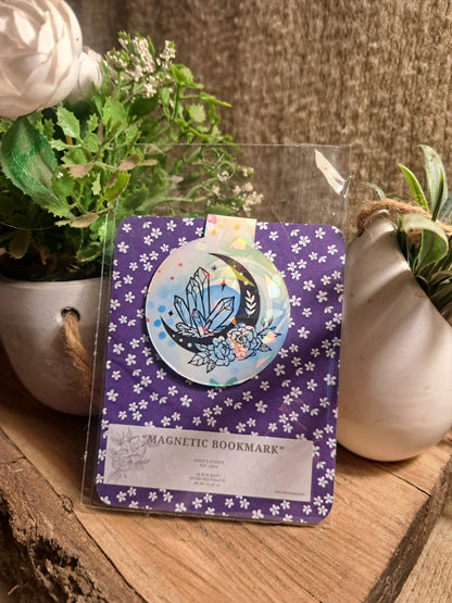 MOON & FLOWERS MAGNETIC BOOKMARK
