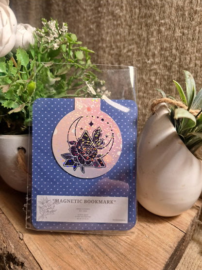 MOON & FLOWERS MAGNETIC BOOKMARK