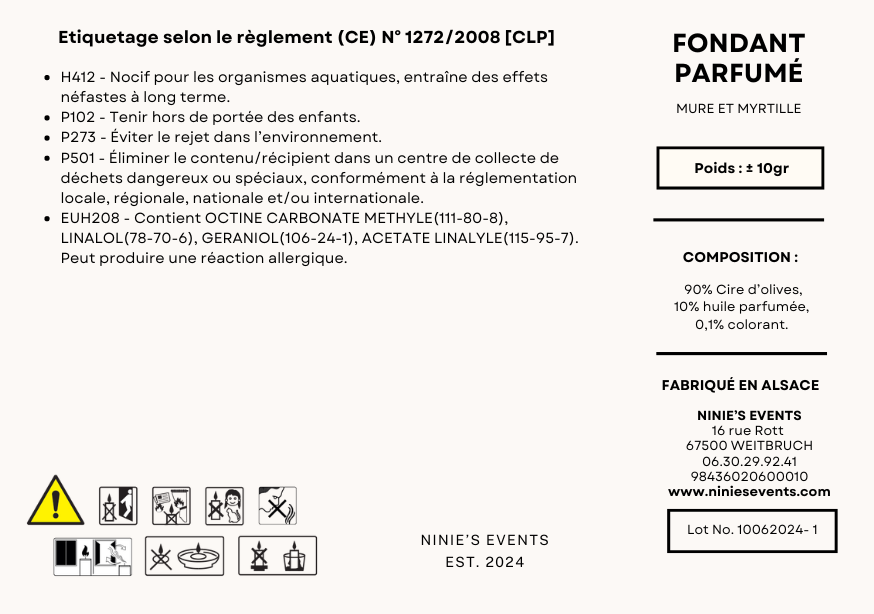 FONDANT PARFUMÉ ± 10G : FRUITÉ